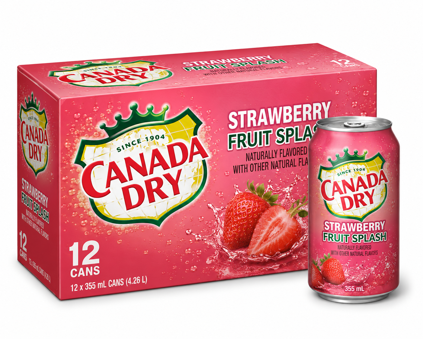 12 x 355ml | Canada Dry | Strawberry Fruit Splash
