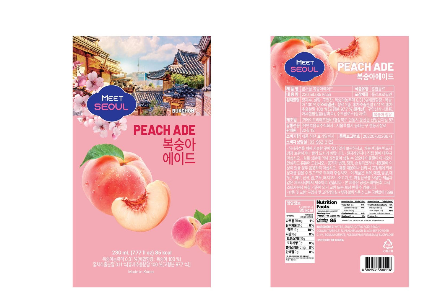 Meet Seoul Peach Ade 10x230ml
