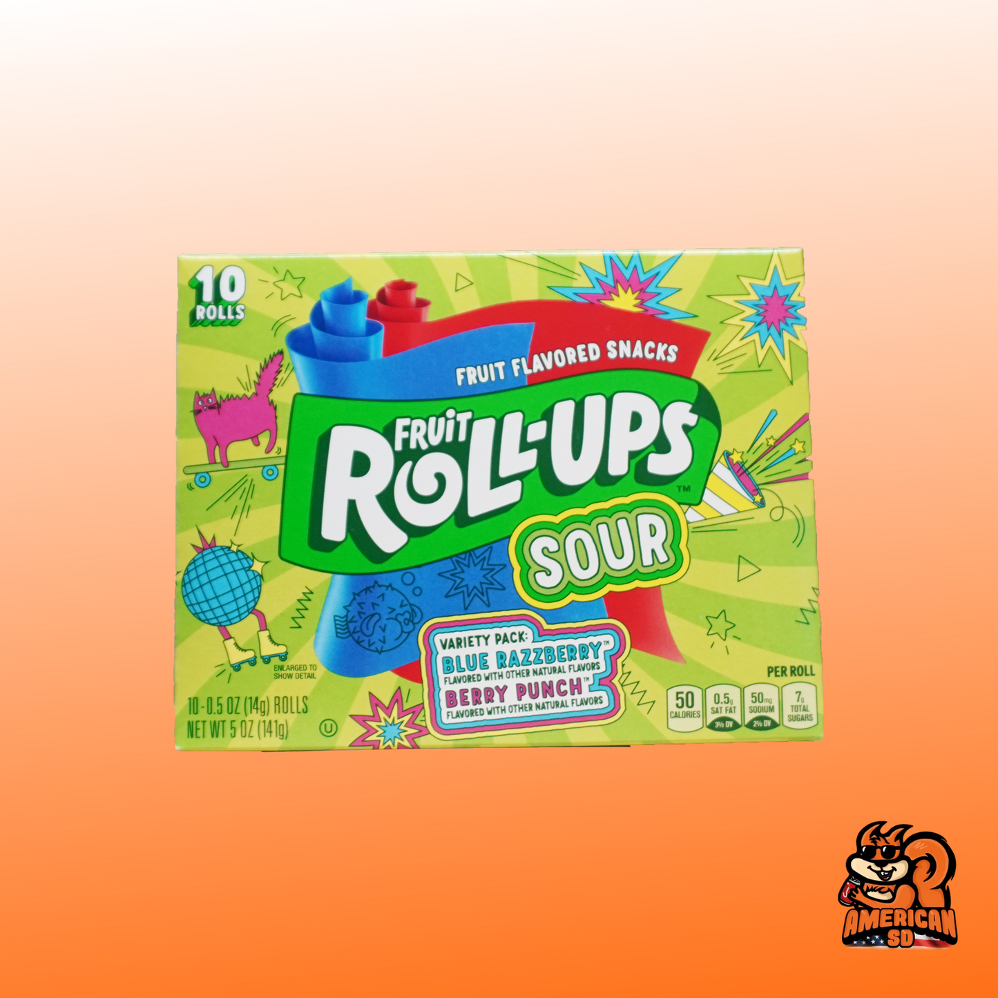 Fruit Roll Ups Sour Box 141g (10x14,1g)